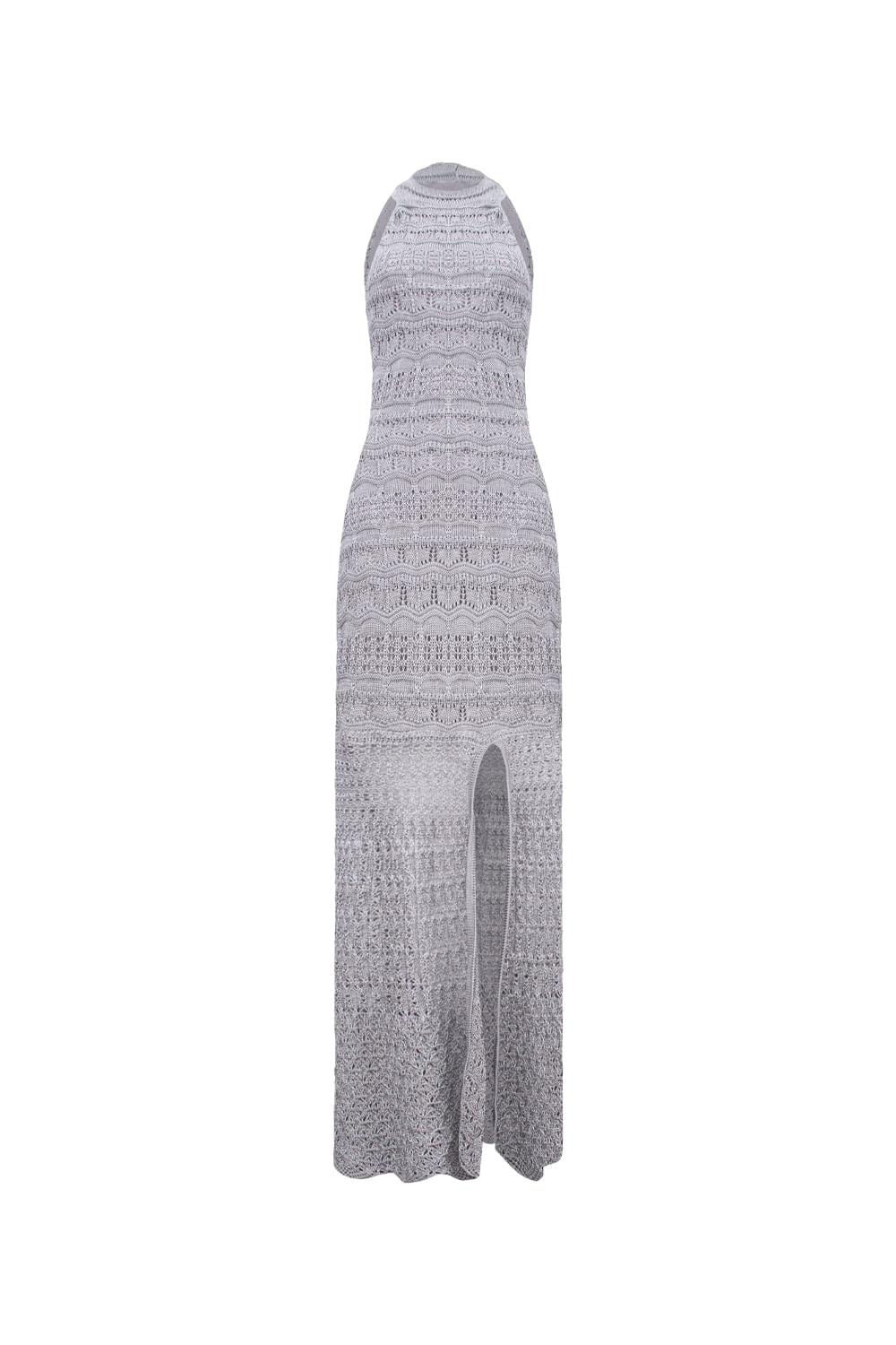 Vestido Tricot Longo Gloria Prata