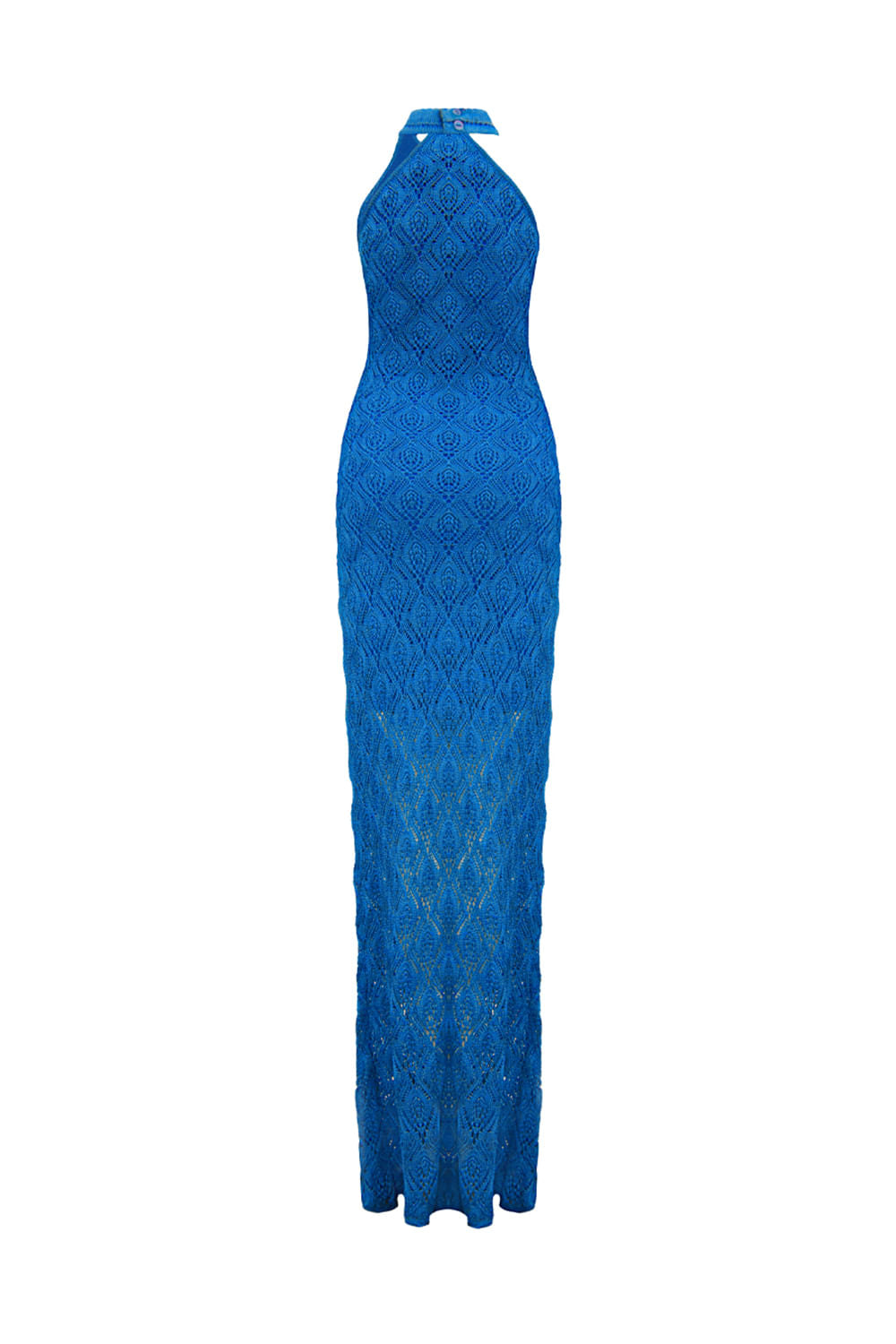 Vestido Tricot Longo Jennifer Azul Blueberry