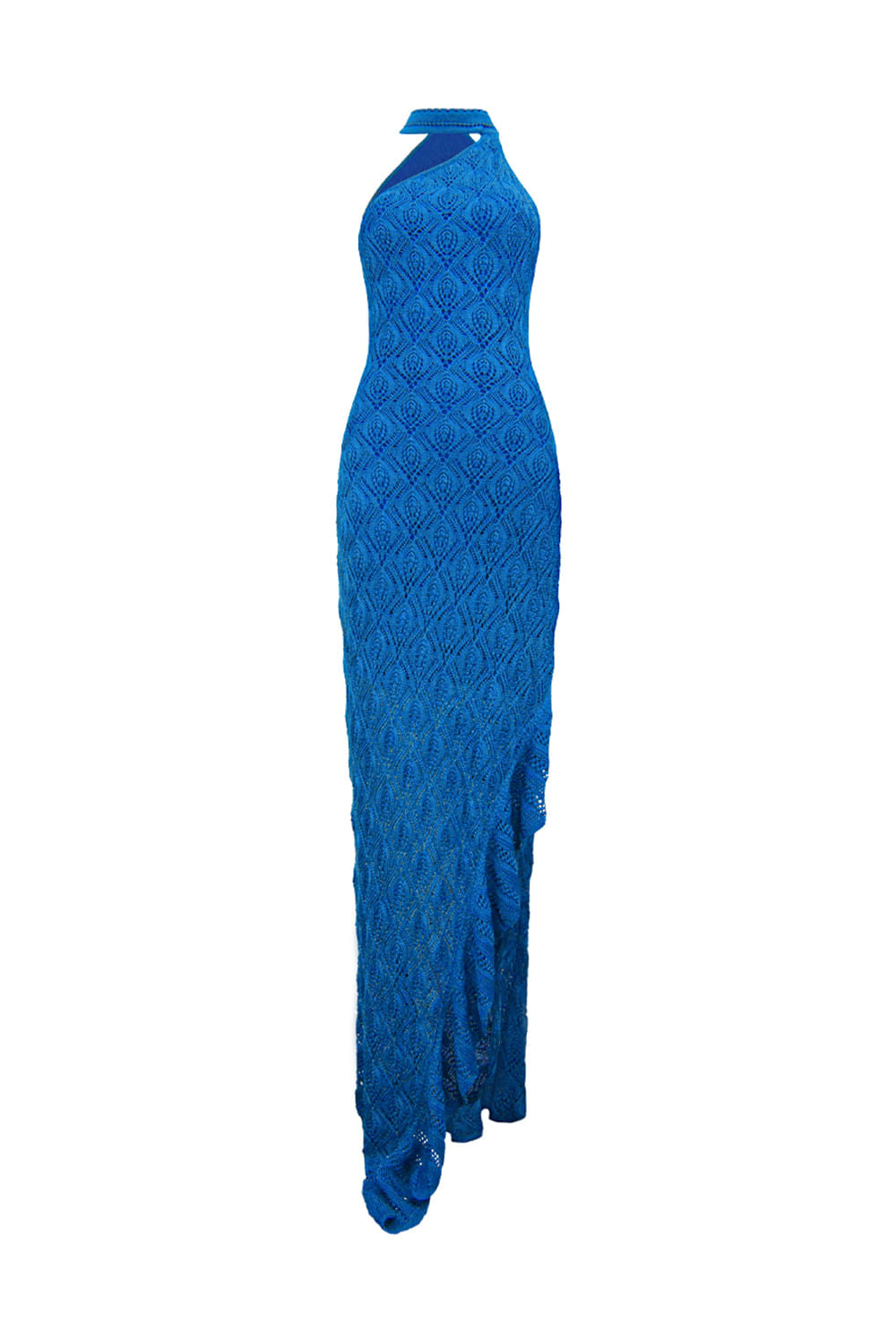 Vestido Tricot Longo Jennifer Azul Blueberry