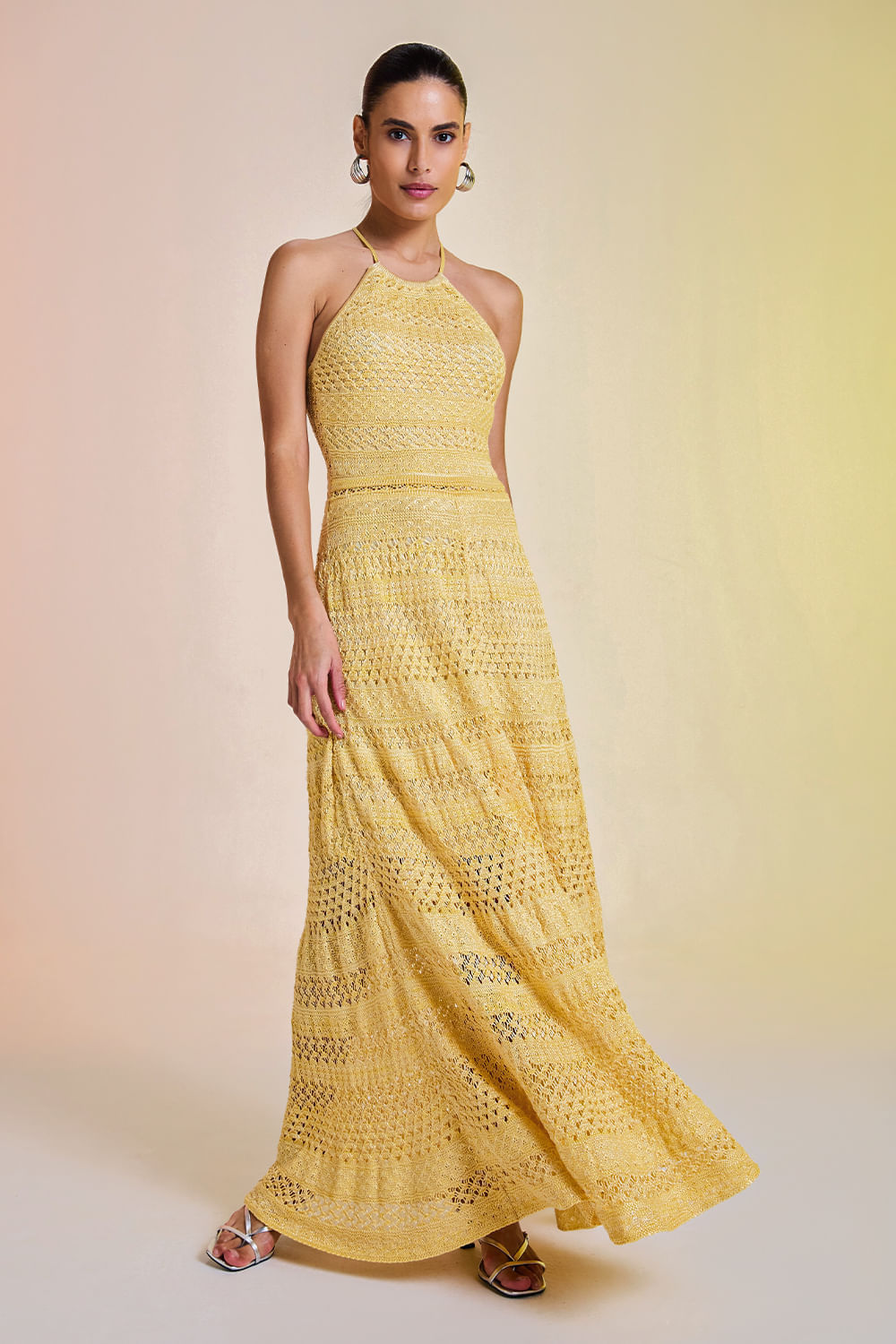 Vestido Tricot Midi Luma Amarelo