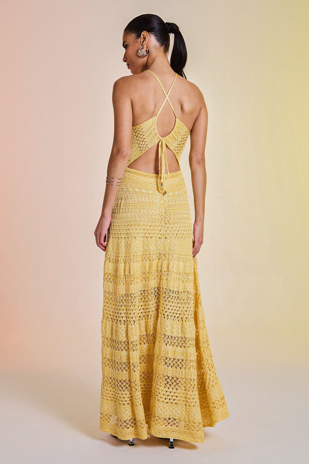 Vestido Tricot Midi Luma Amarelo