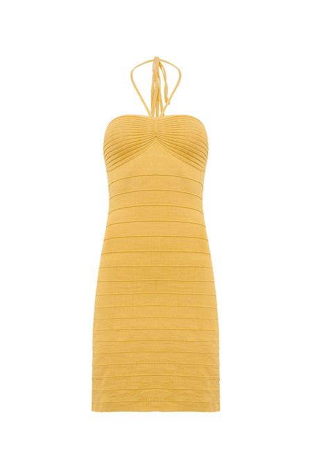 Vestido Tricot Malu Dourado