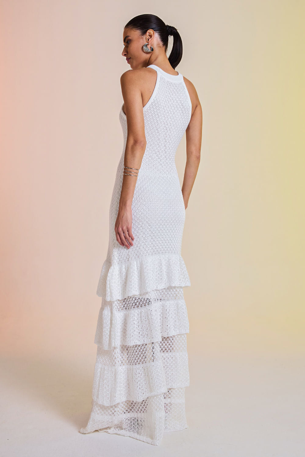 Vestido Tricot Midi Manuela Off White