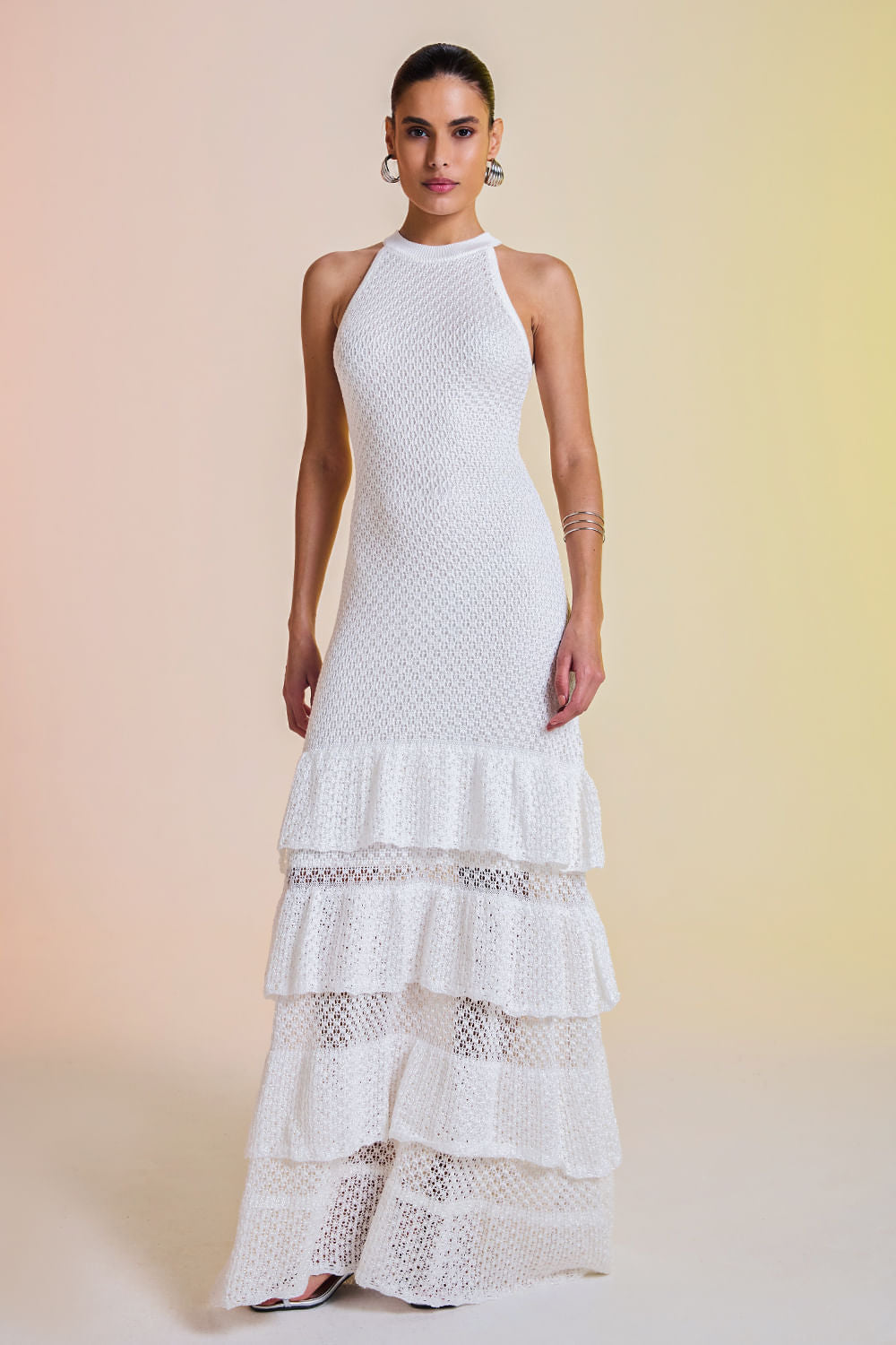 Vestido Tricot Midi Manuela Off White