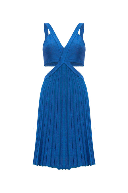 Vestido Tricot Maxine Azul Olho Grego