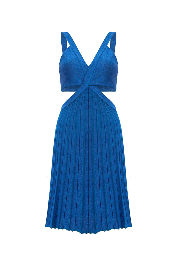Vestido Tricot Maxine Azul Olho Grego