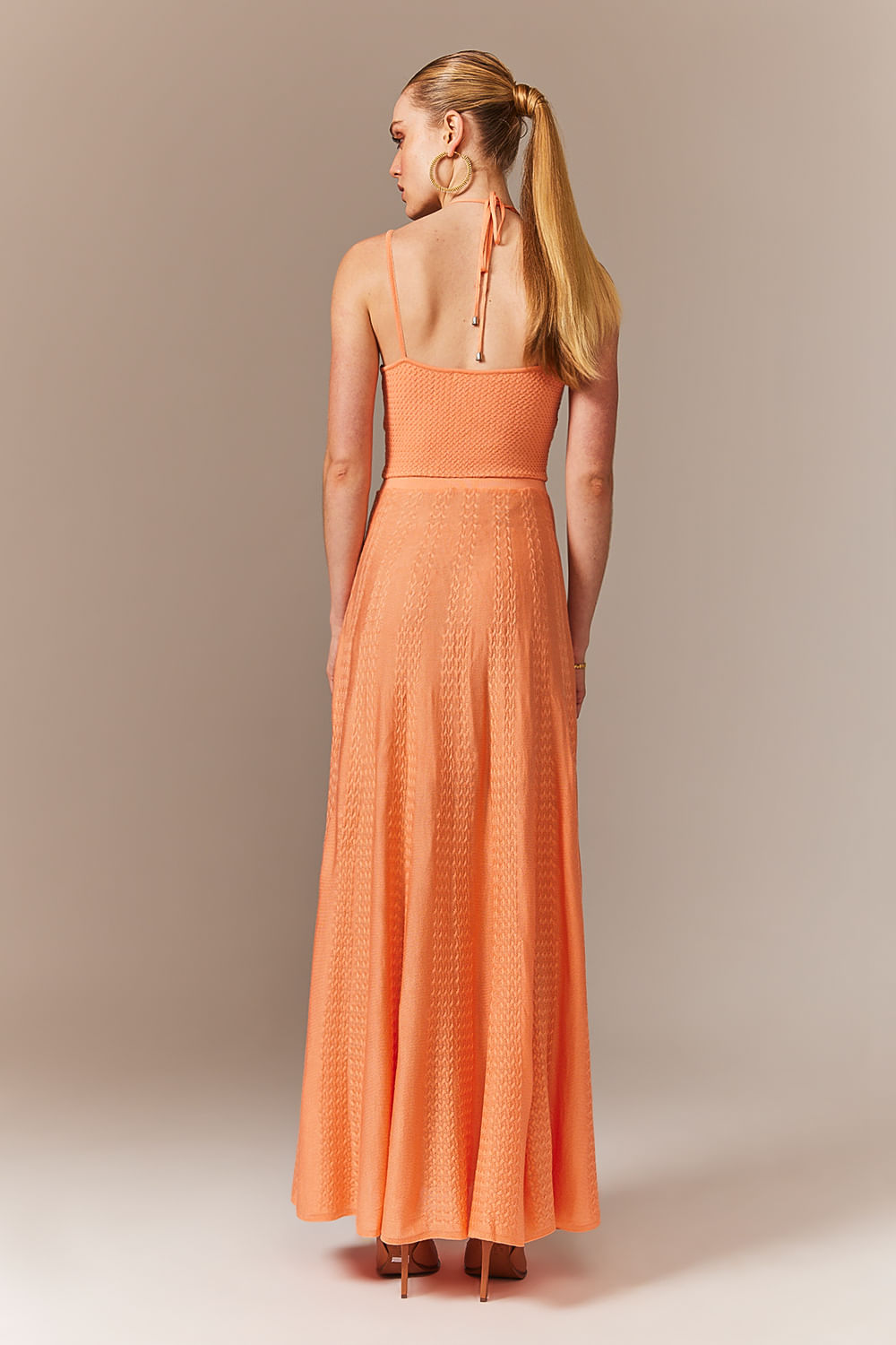 Vestido Tricot Midi Amanda Laranja Turmeric