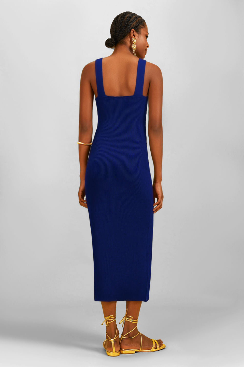 Vestido Tricot Midi Anelise Azul Klein