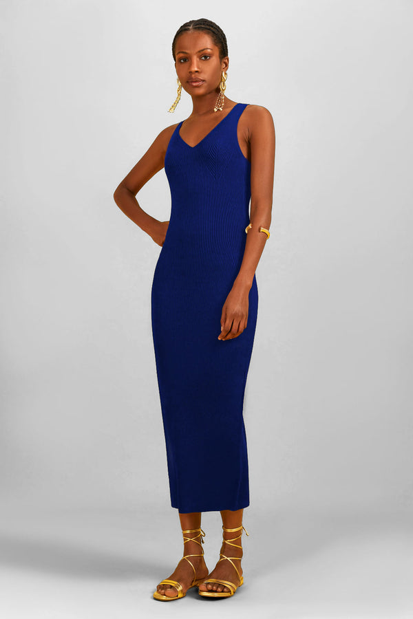 Vestido Tricot Midi Anelise Azul Klein