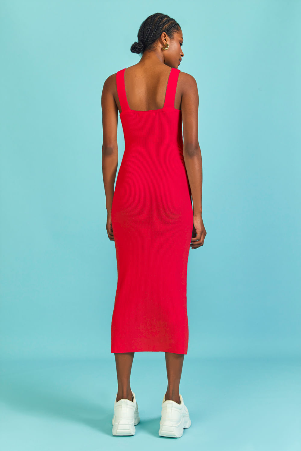Vestido Tricot Midi Anelise Vermelho Cherry