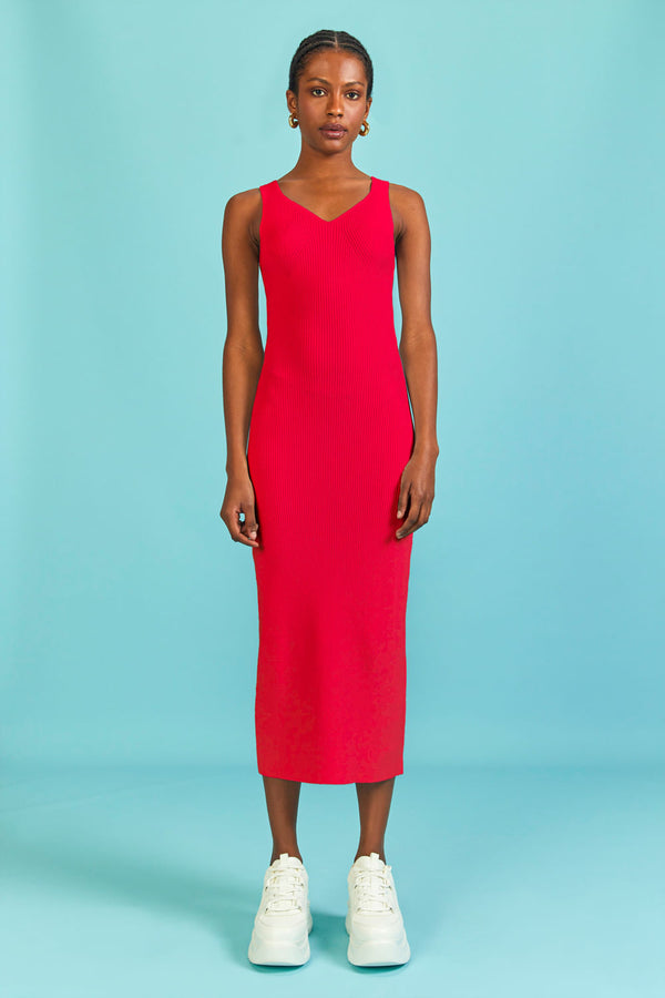 Vestido Tricot Midi Anelise Vermelho Cherry