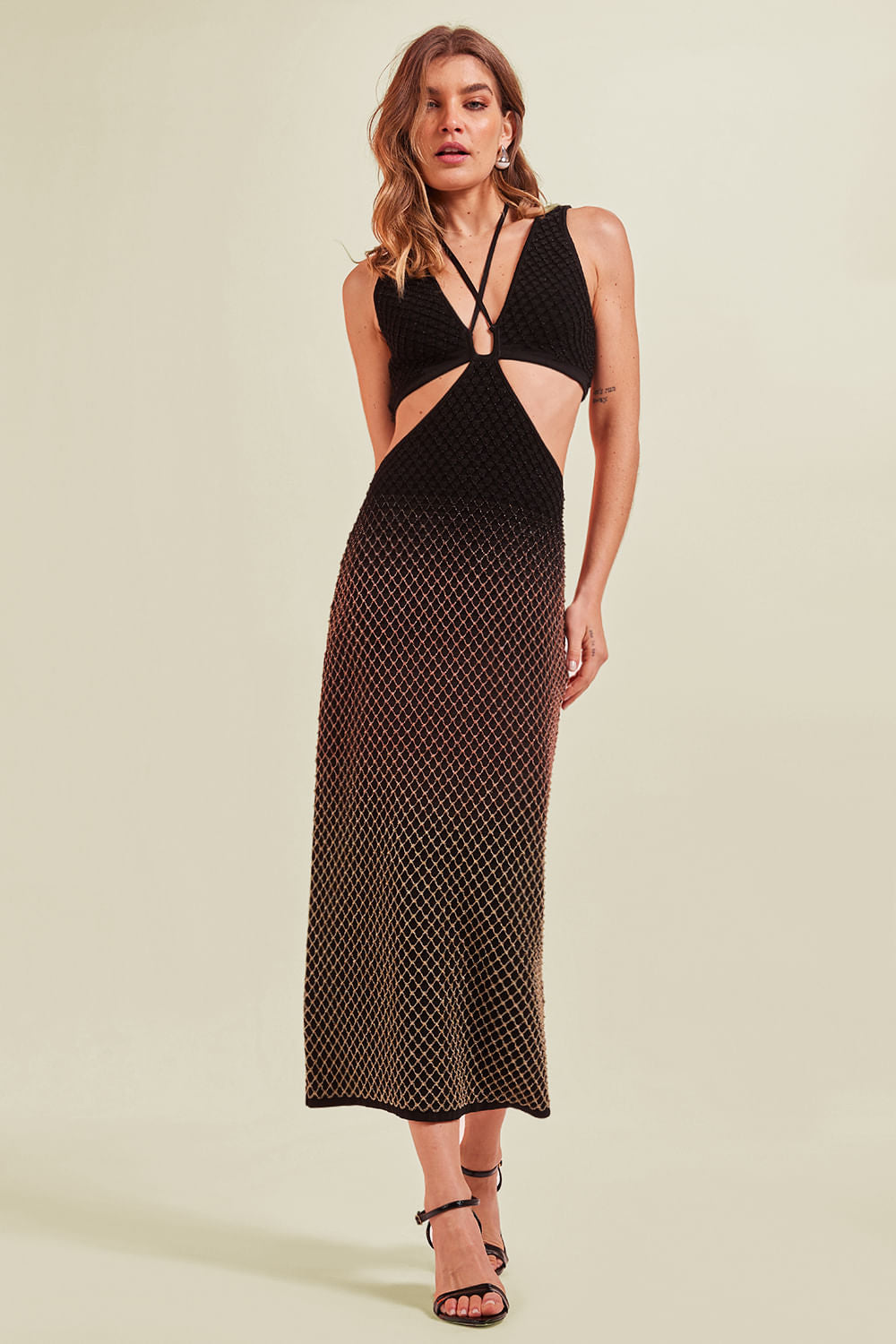 Vestido Tricot Midi Beatrice Preto