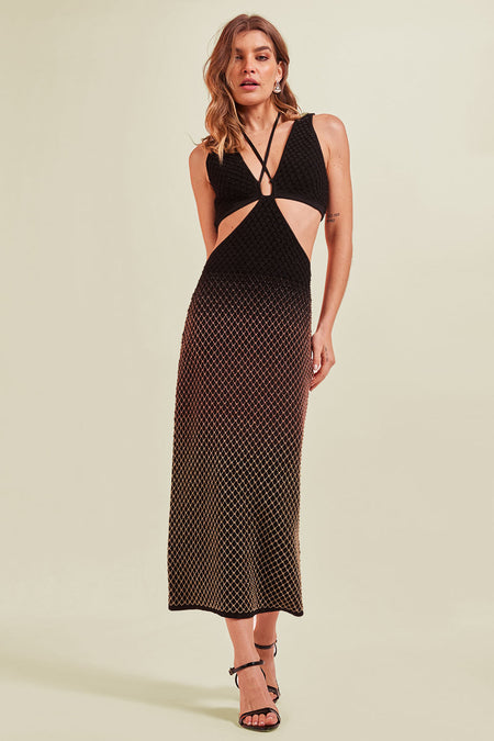 Vestido Tricot Midi Beatrice Preto