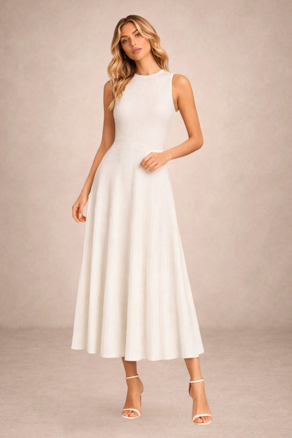 Vestido Tricot Midi Clarice Off White