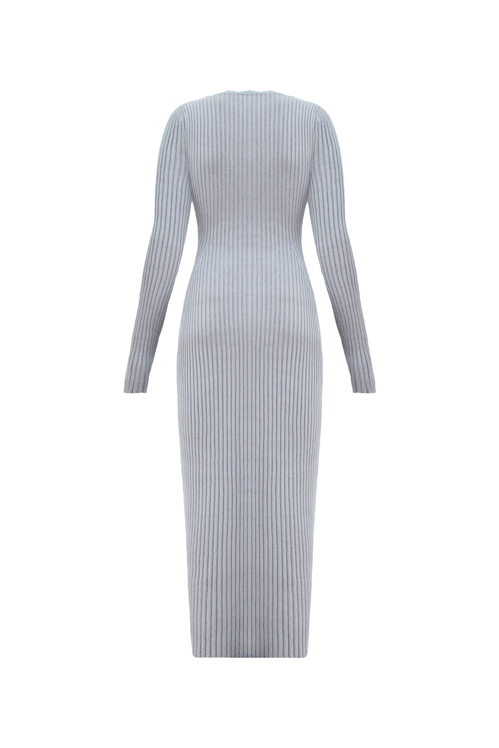 Vestido Tricot Midi Elen Cinza Claro