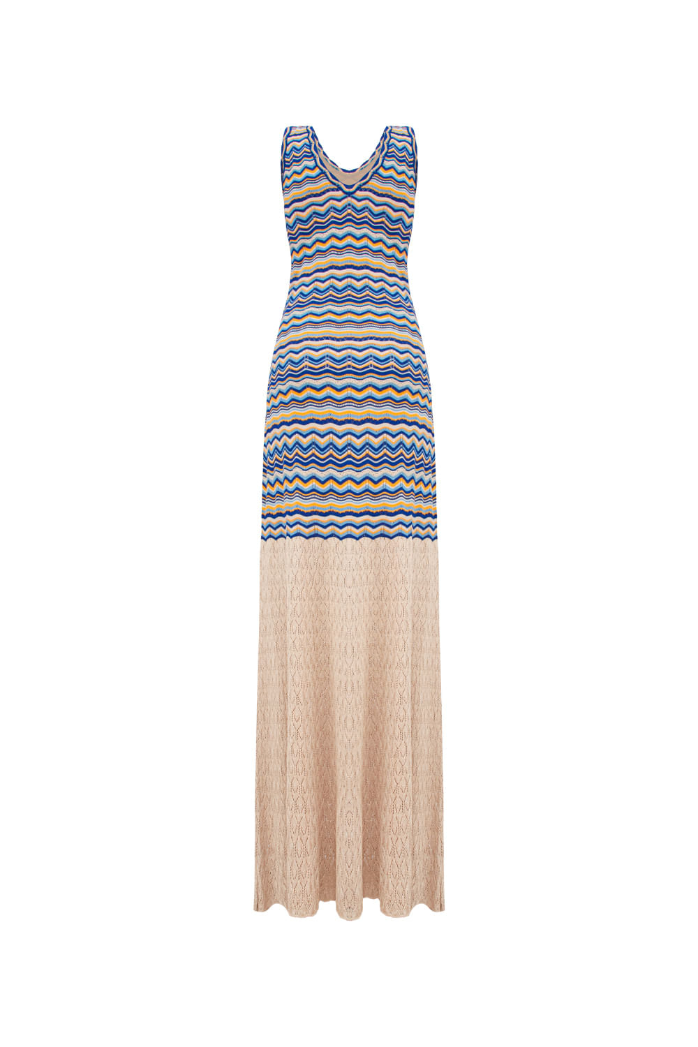 Vestido Tricot Longo Evelyn Azul Klein