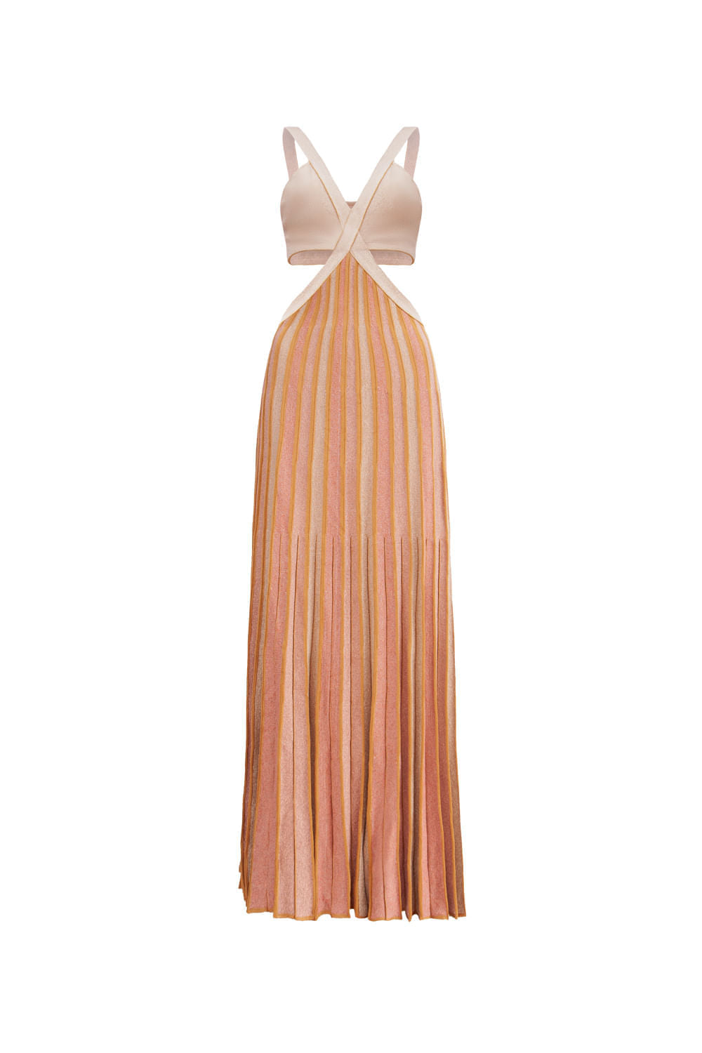 Vestido Tricot Midi Florence Bege Shell