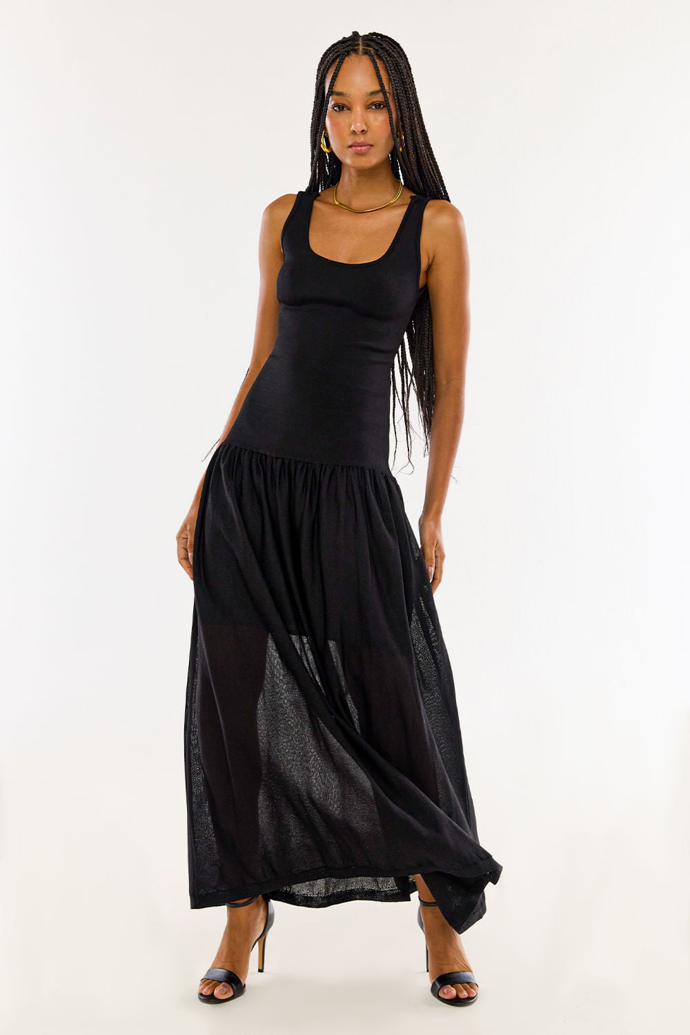 Vestido Tricot Midi Laila Preto