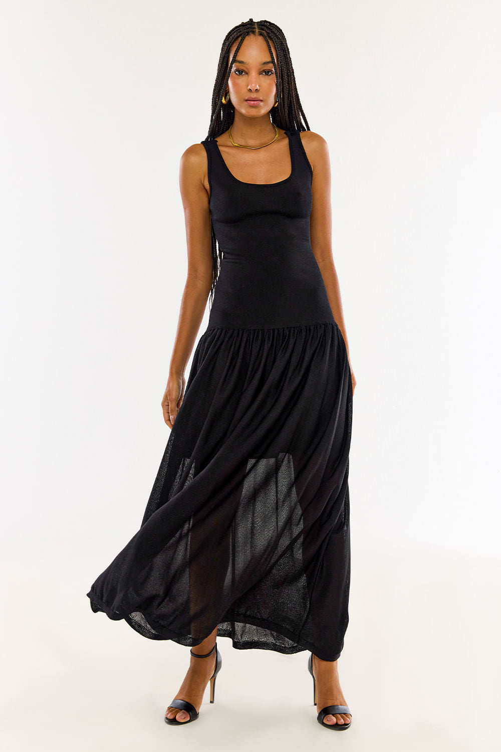 Vestido Tricot Midi Laila Preto