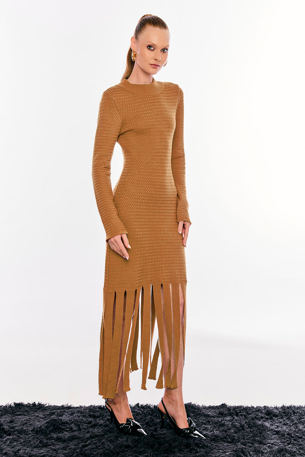 Vestido Tricot Midi Malena Cobre