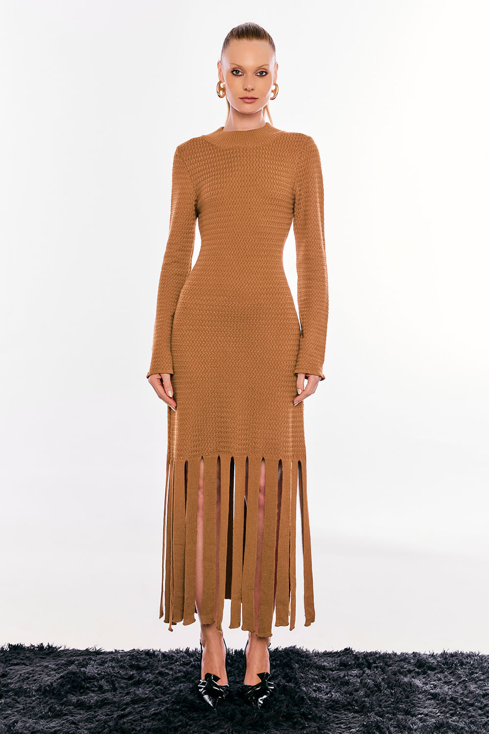 Vestido Tricot Midi Malena Cobre