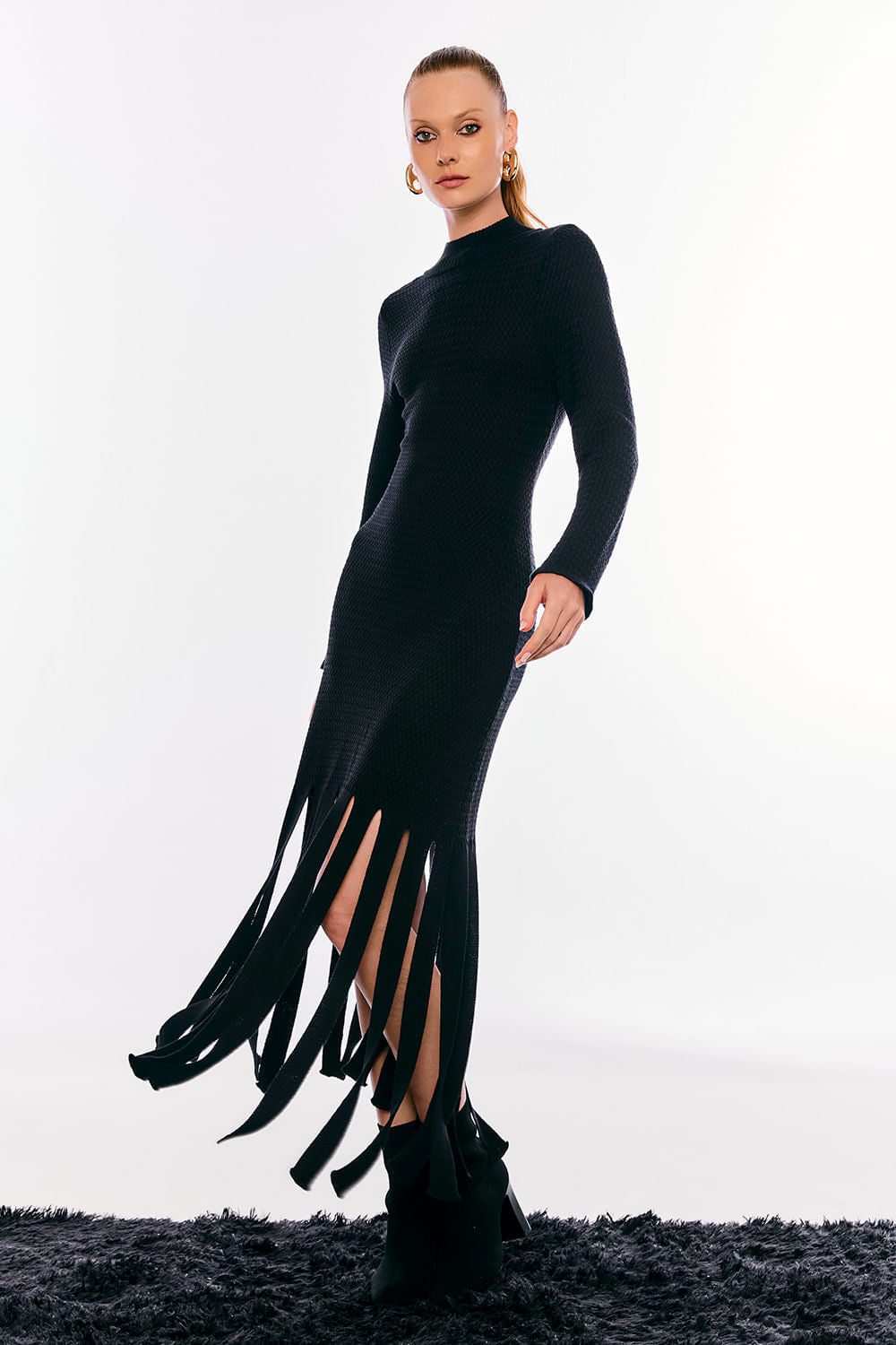 Vestido Tricot Midi Malena Preto