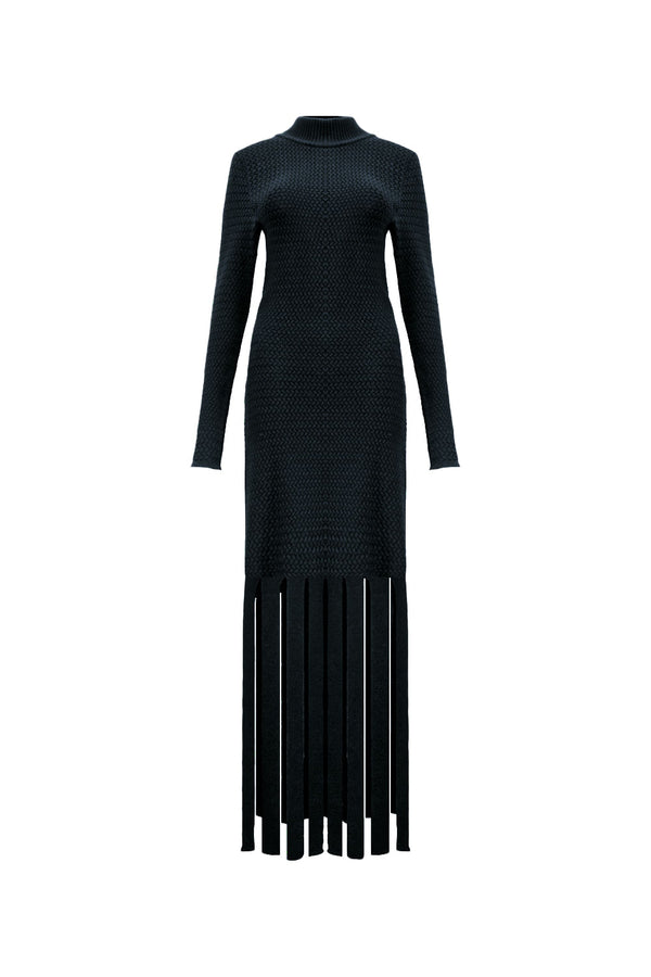 Vestido Tricot Midi Malena Preto