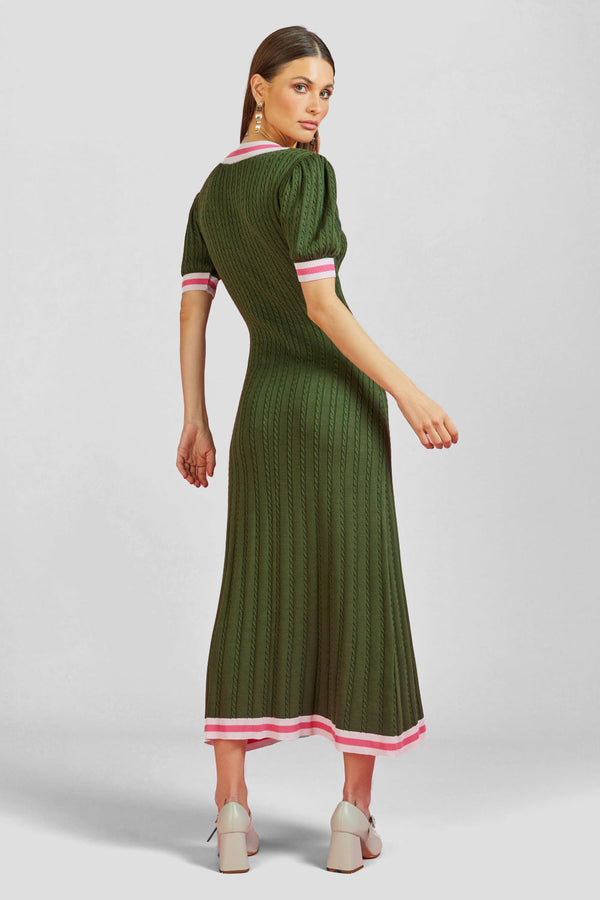 Vestido Tricot Midi Marcela Verde Leaf