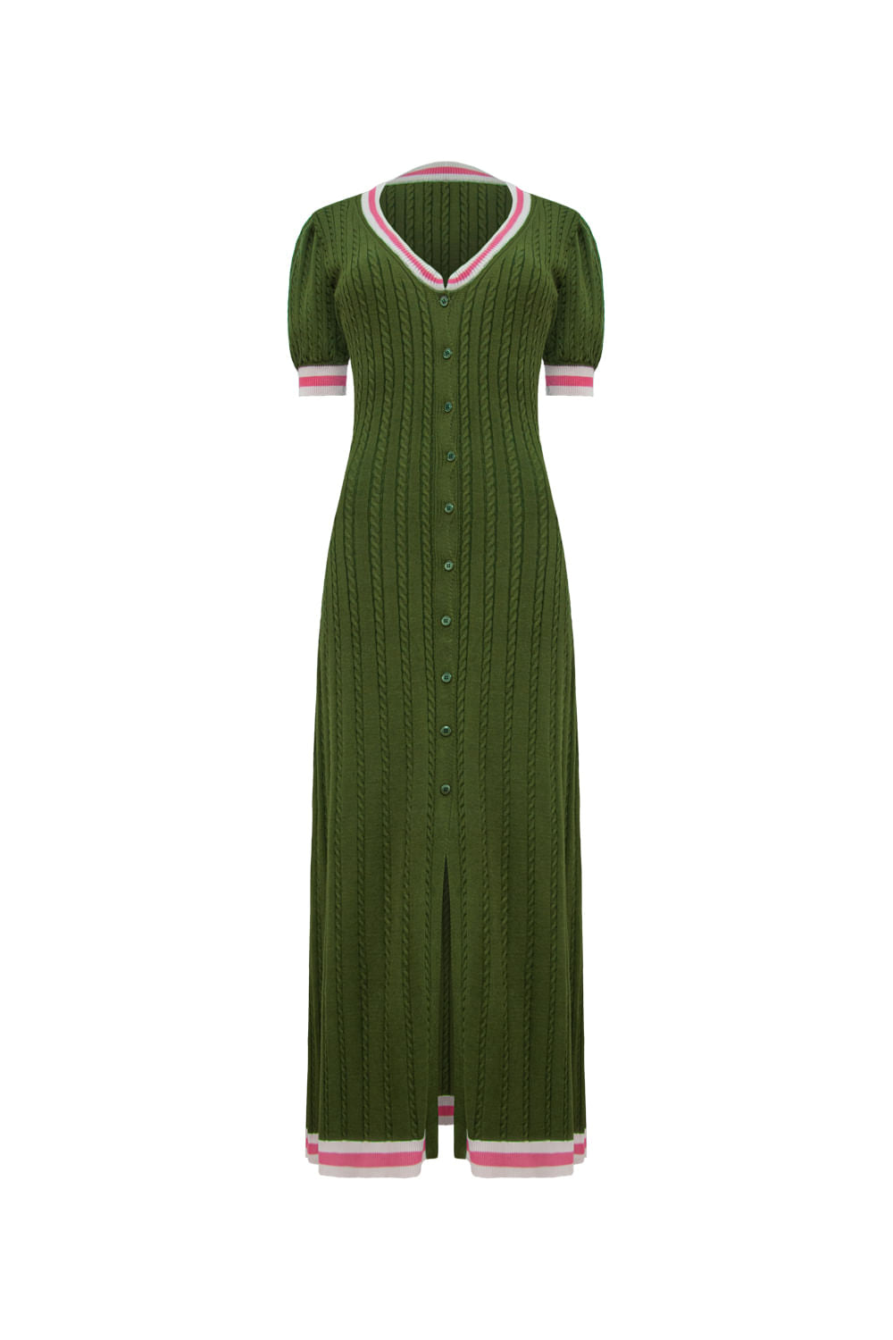 Vestido Tricot Midi Marcela Verde Leaf
