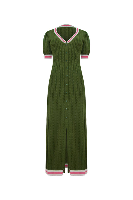 Vestido Tricot Midi Marcela Verde Leaf