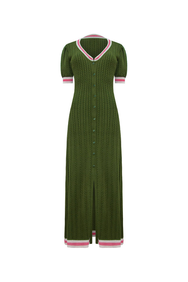 Vestido Tricot Midi Marcela Verde Leaf