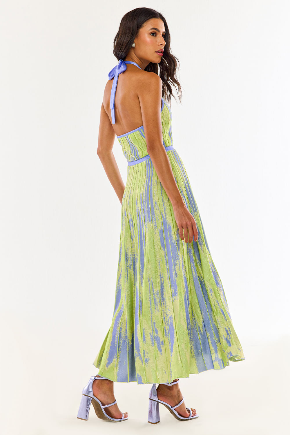 Vestido Tricot Midi Milly Lima e Lilás