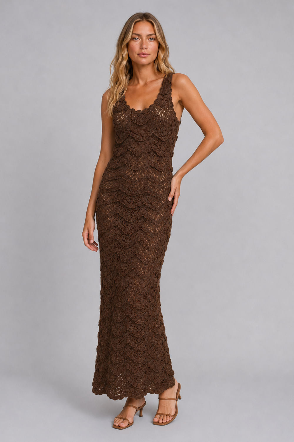 Vestido Tricot Midi New Gisele Marrom