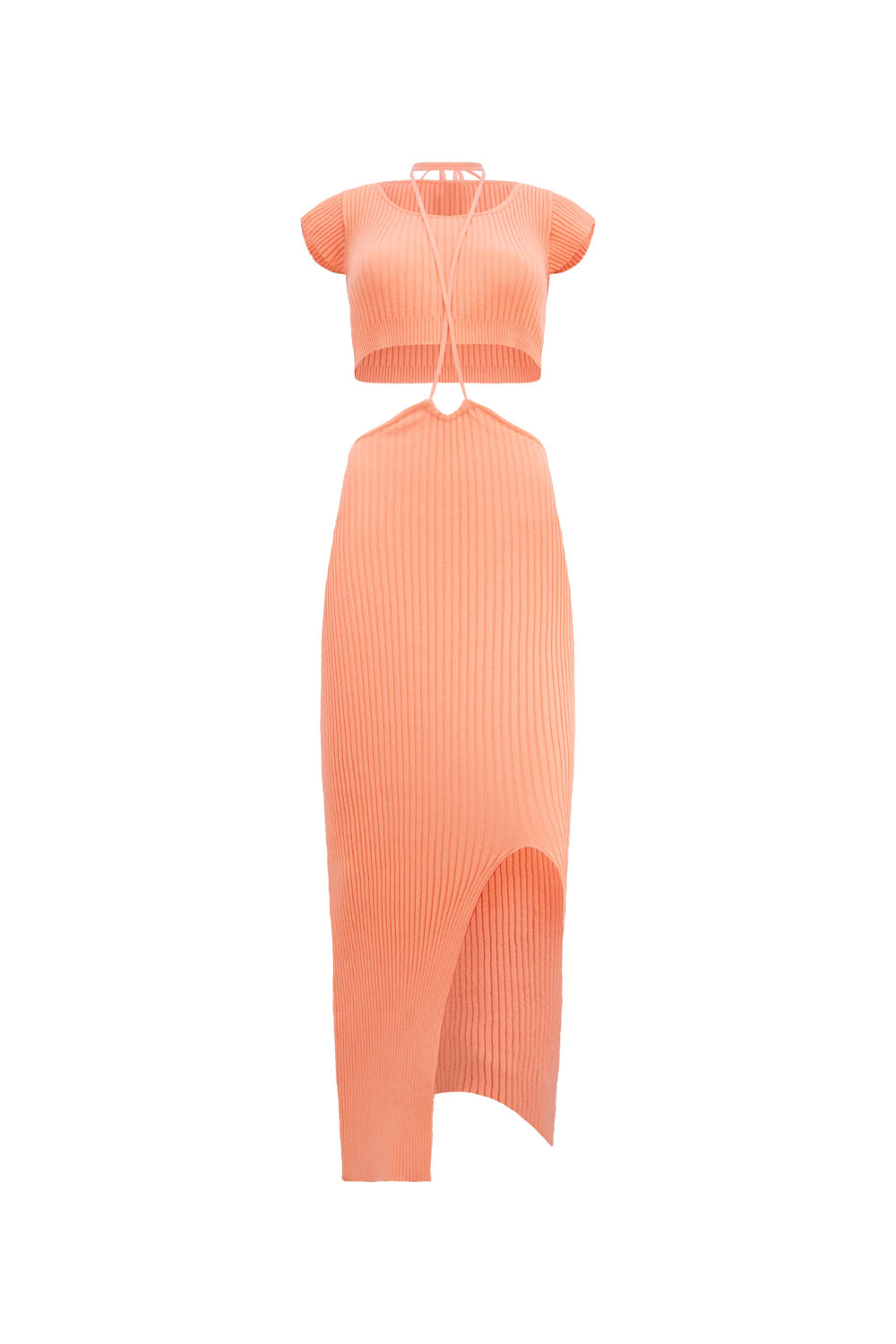 Vestido Tricot Midi Paola Peach