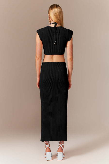 Vestido Tricot Midi Paola Preto