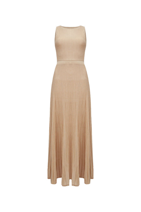 Vestido Tricot Midi Clarice Bege Macadâmia