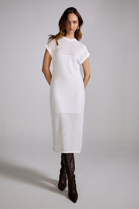 Vestido Tricot Midi Nara Off White