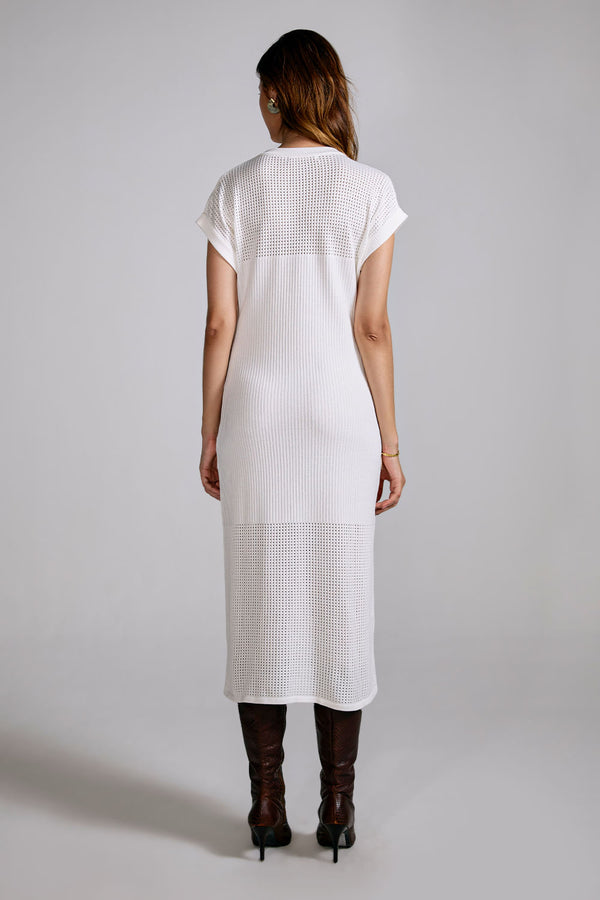 Vestido Tricot Midi Nara Off White