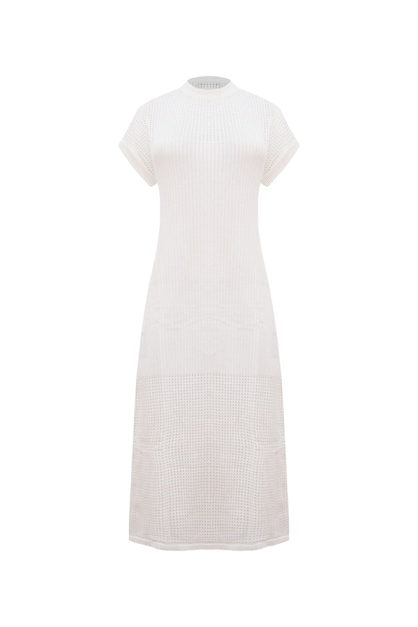 Vestido Tricot Midi Nara Off White
