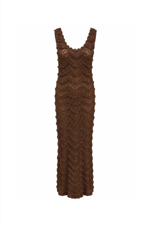 Vestido Tricot Midi New Gisele Marrom