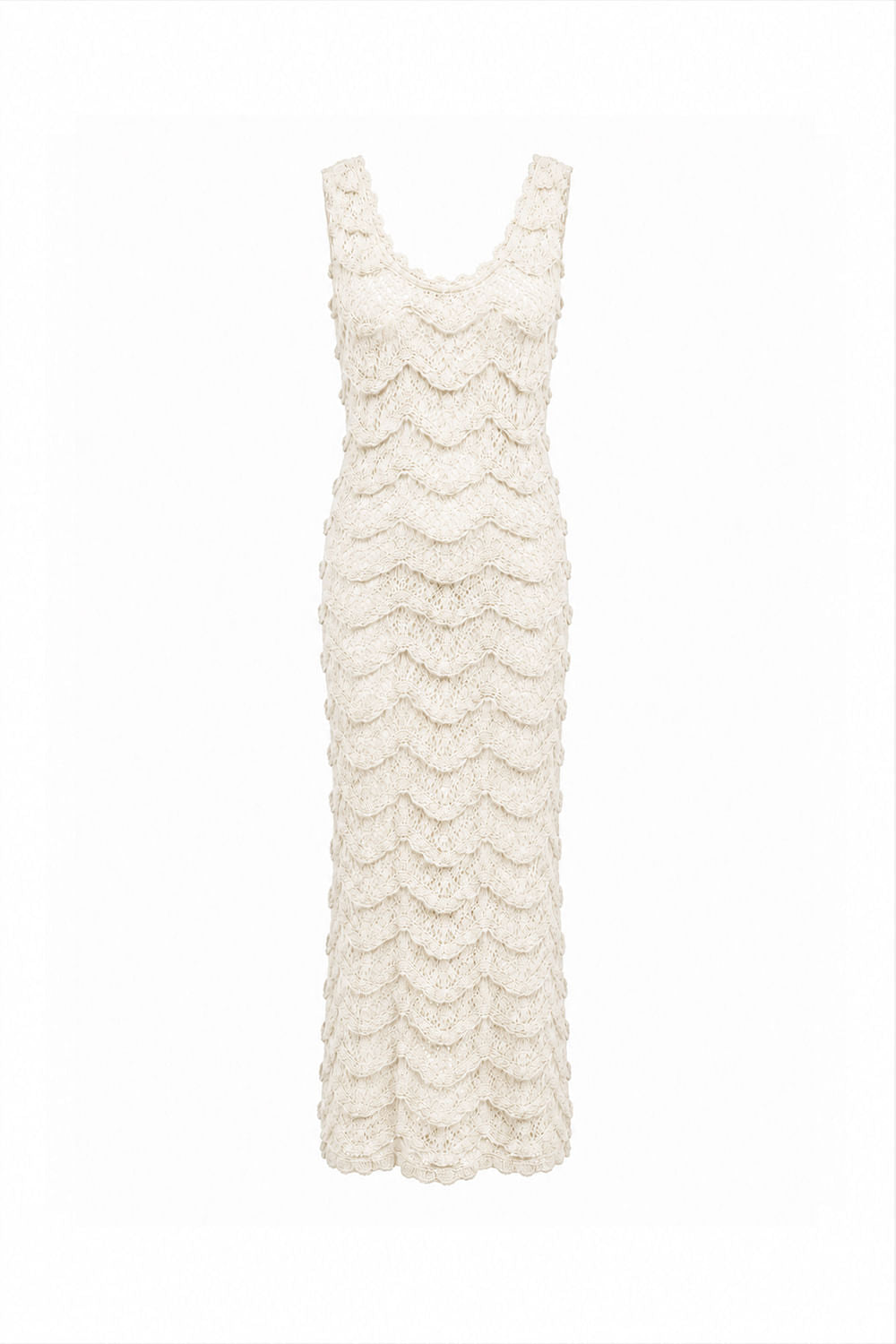 Vestido Tricot Midi New Gisele Off White
