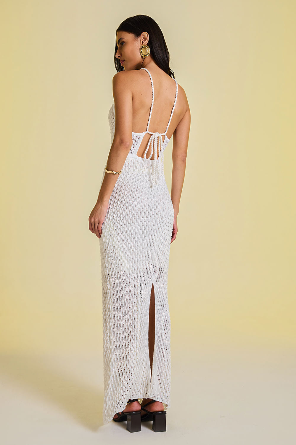 Vestido Tricot Longo Renata Off White