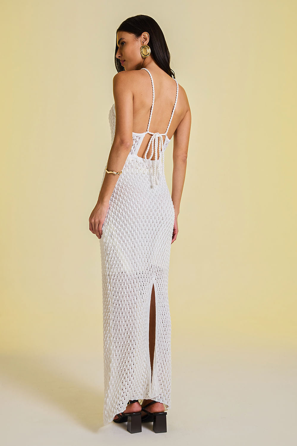 Vestido Tricot Longo Renata Off White