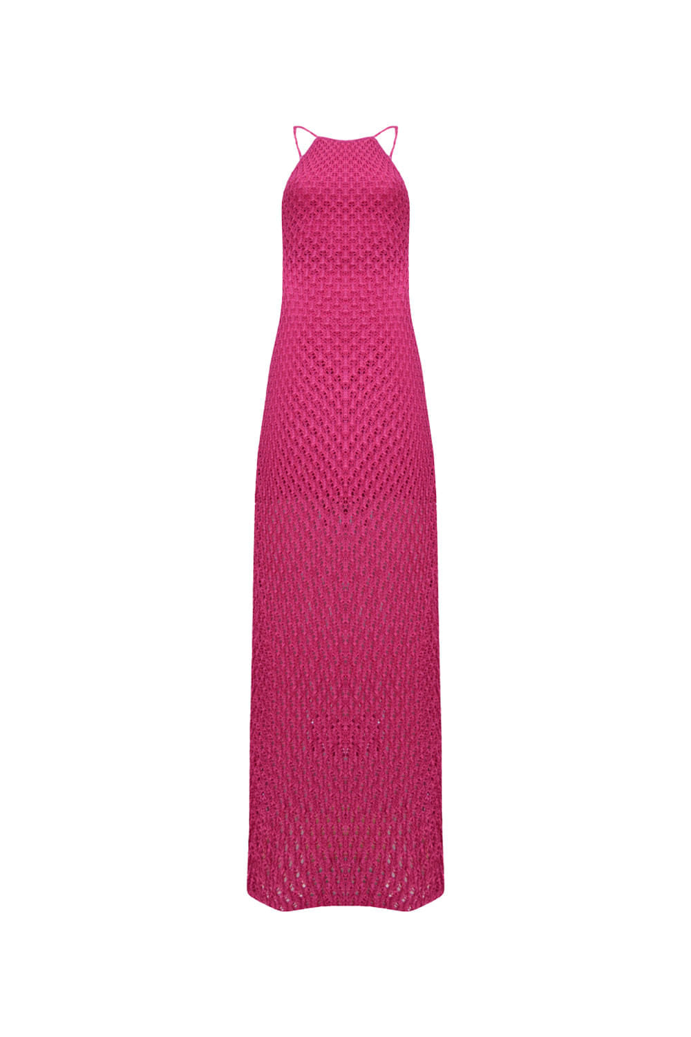 Vestido Tricot Longo Renata Rosa Forte