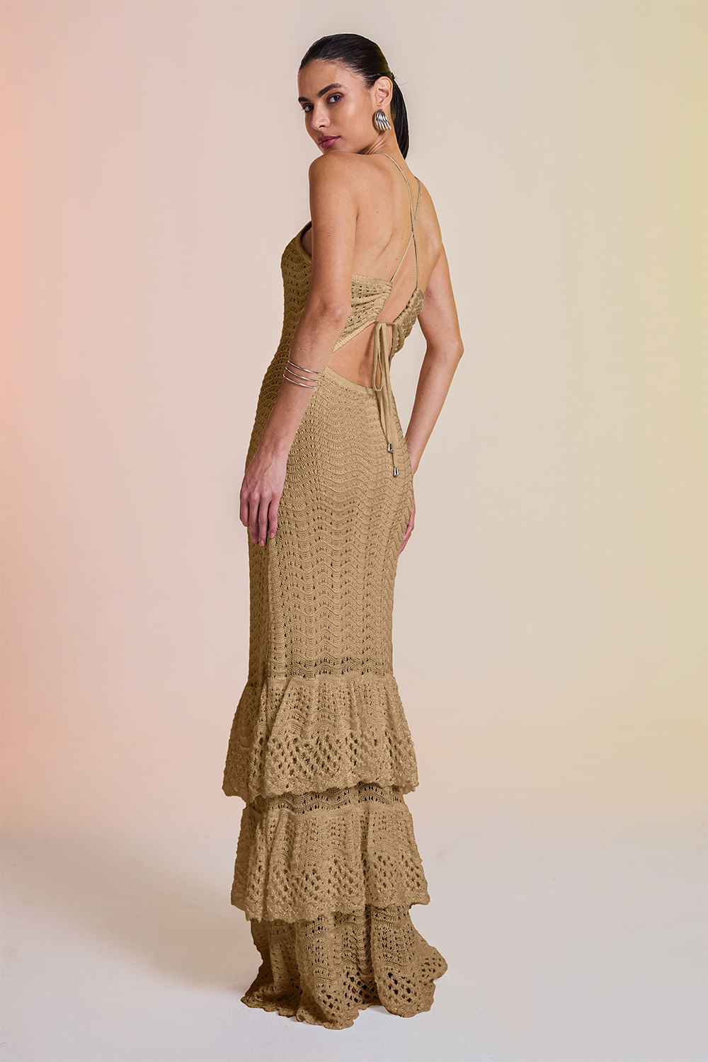 Vestido Tricot Midi Selma Dourado