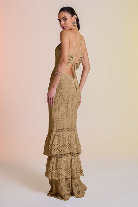Vestido Tricot Midi Selma Dourado