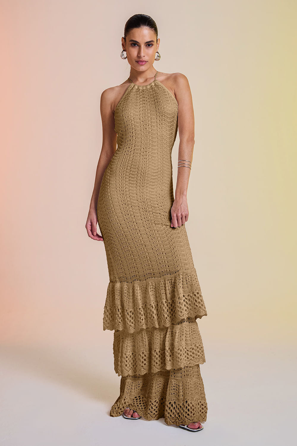 Vestido Tricot Midi Selma Dourado