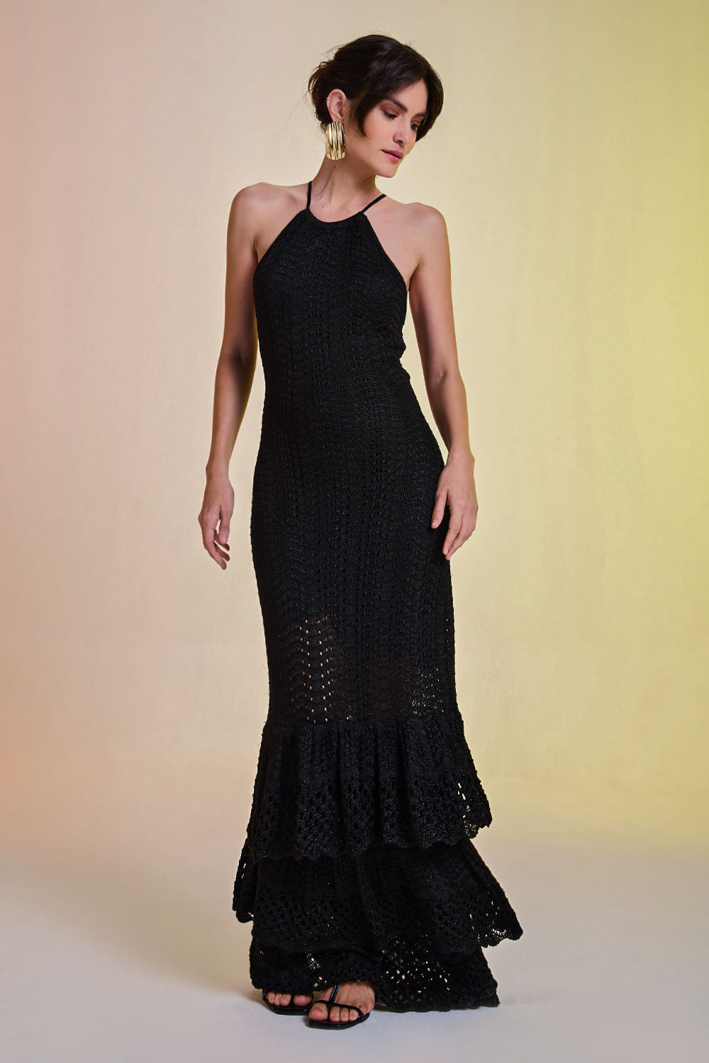 Vestido Tricot Midi Selma Preto