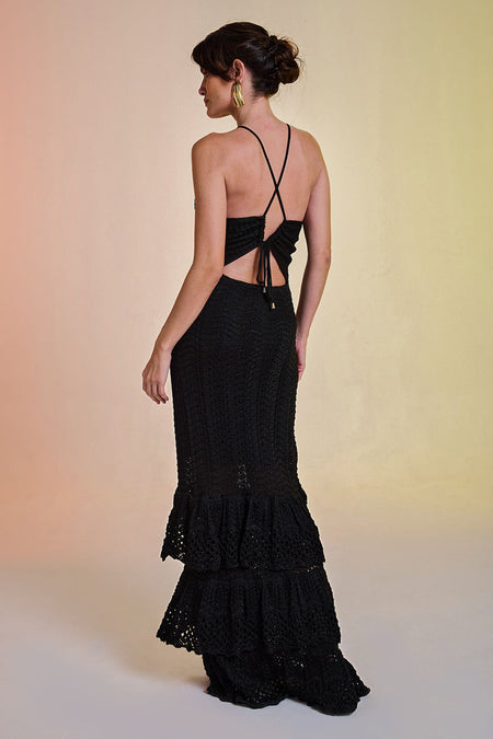 Vestido Tricot Midi Selma Preto