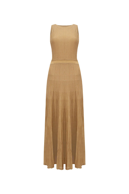 Vestido Tricot Midi Clarice Dourado